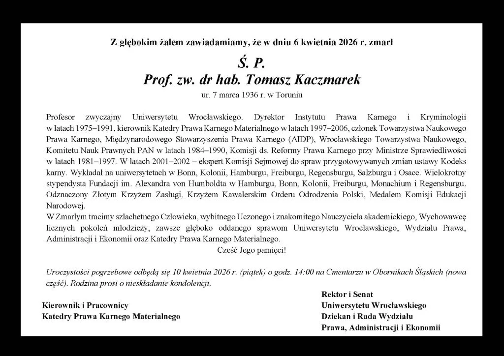 nekrolog kaczmarek raz jeszcze